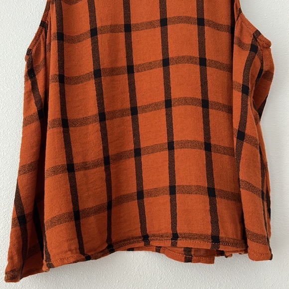 BP. • Terracotta Brown & Black Buffalo Check Mock Neck Sleeveless Top Size XS - Picture 6 of 12